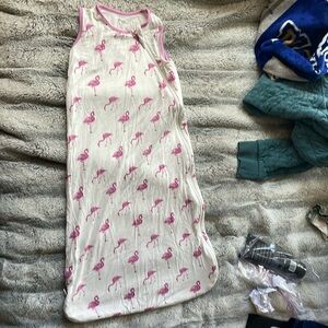 Kyte Baby sleep sack.  Pink flamingos
